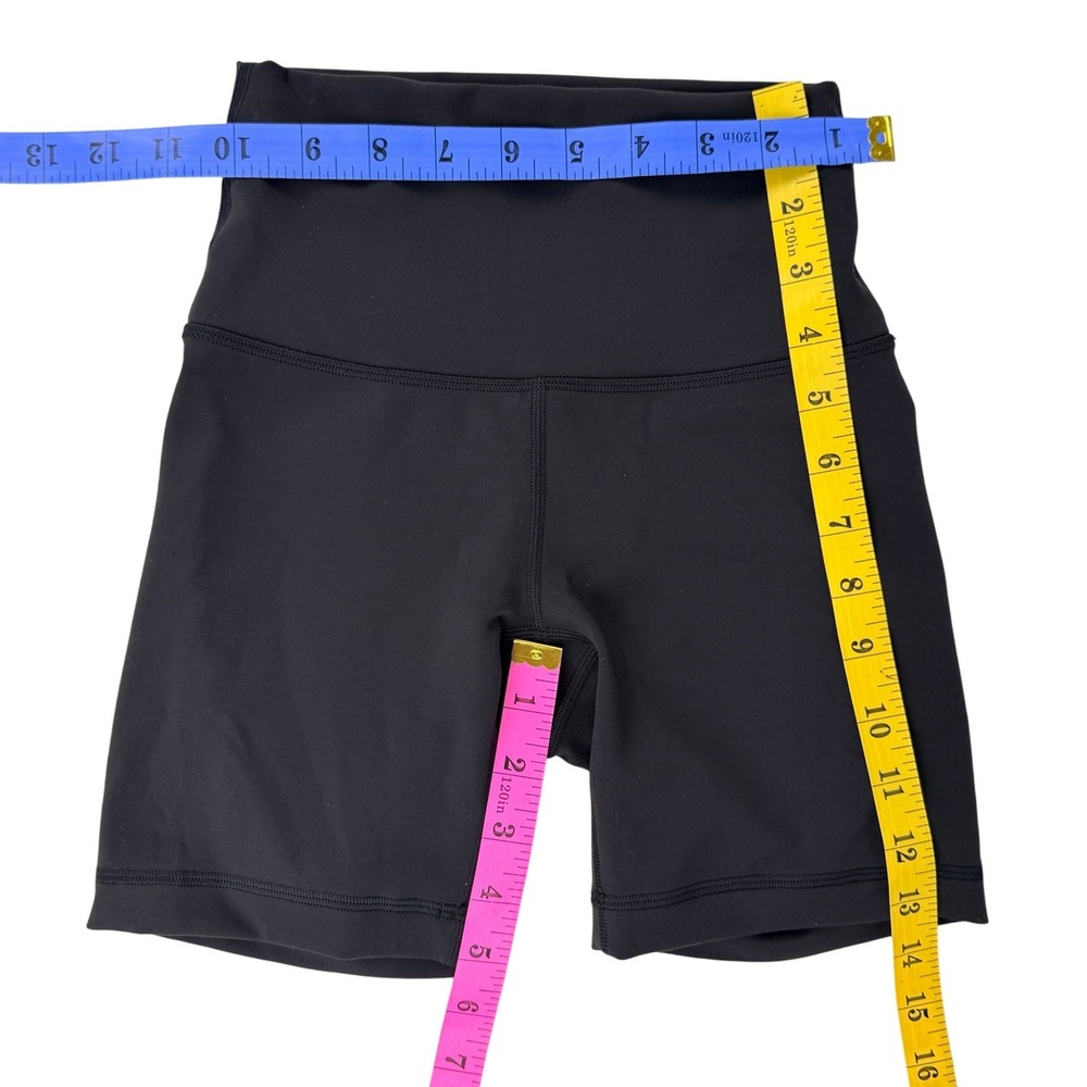 Lululemon Wunder Train High-Rise Shorts 6 Black Everlux Bike Shorts LW7BESS Sz 2